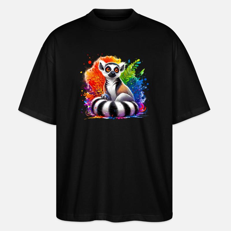 Lemur - Stanley/Stella Oversized Unisex Bio T-Shirt Blaster 2.0 - Schwarz