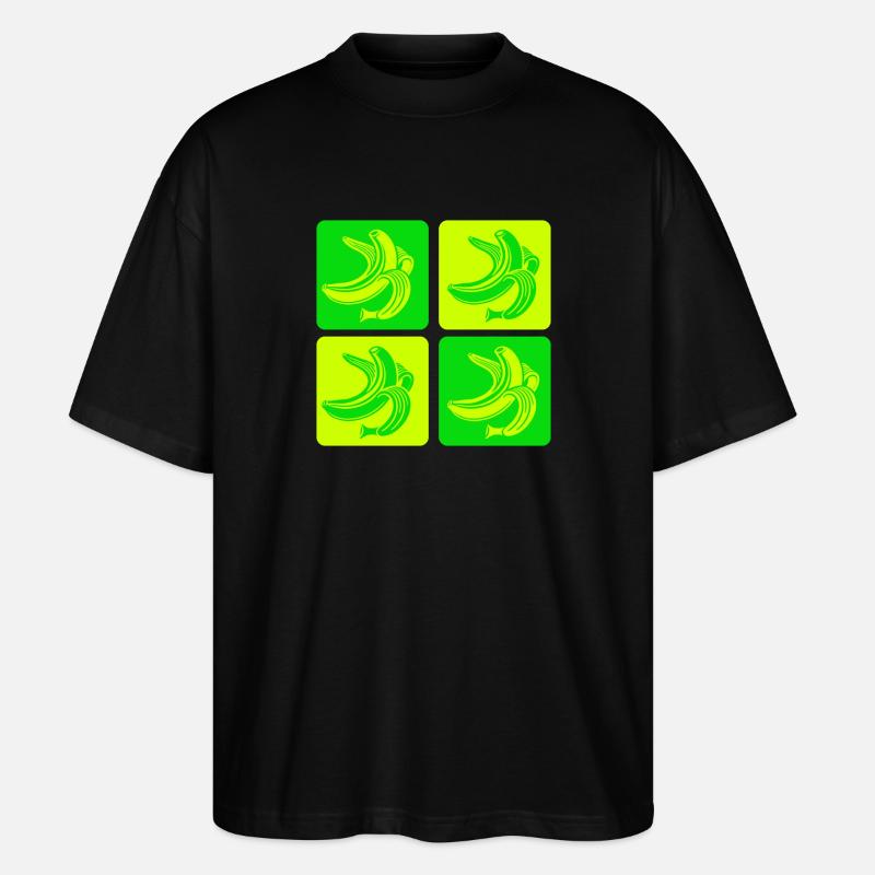 Abstrakte Bananen Pop-Art Design - Stanley/Stella Oversized Unisex Bio T-Shirt Blaster 2.0 - Schwarz