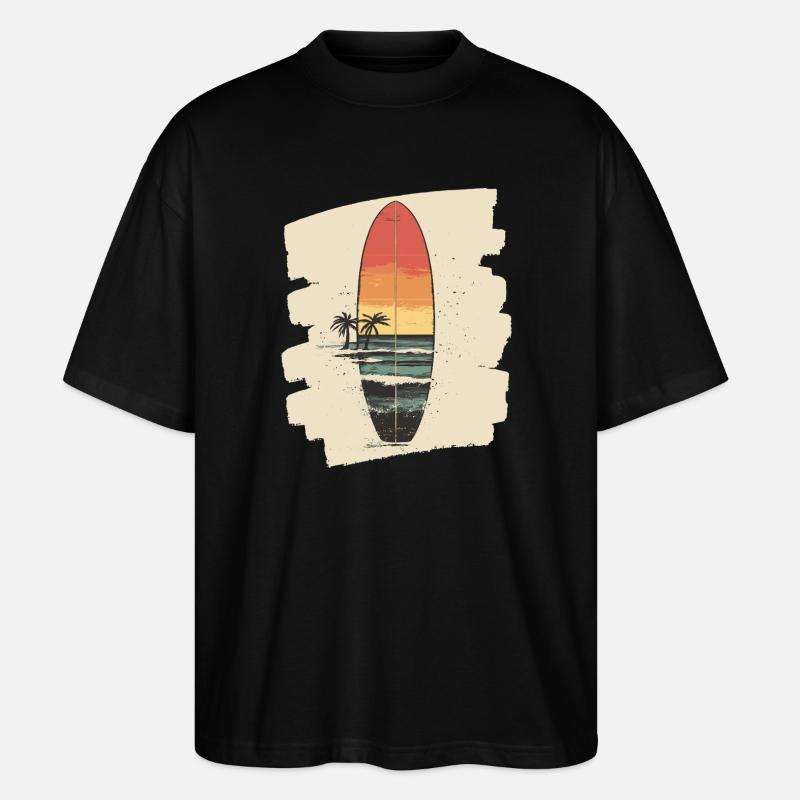 Surfbrett - Stanley/Stella Oversized Unisex Bio T-Shirt Blaster 2.0 - Schwarz