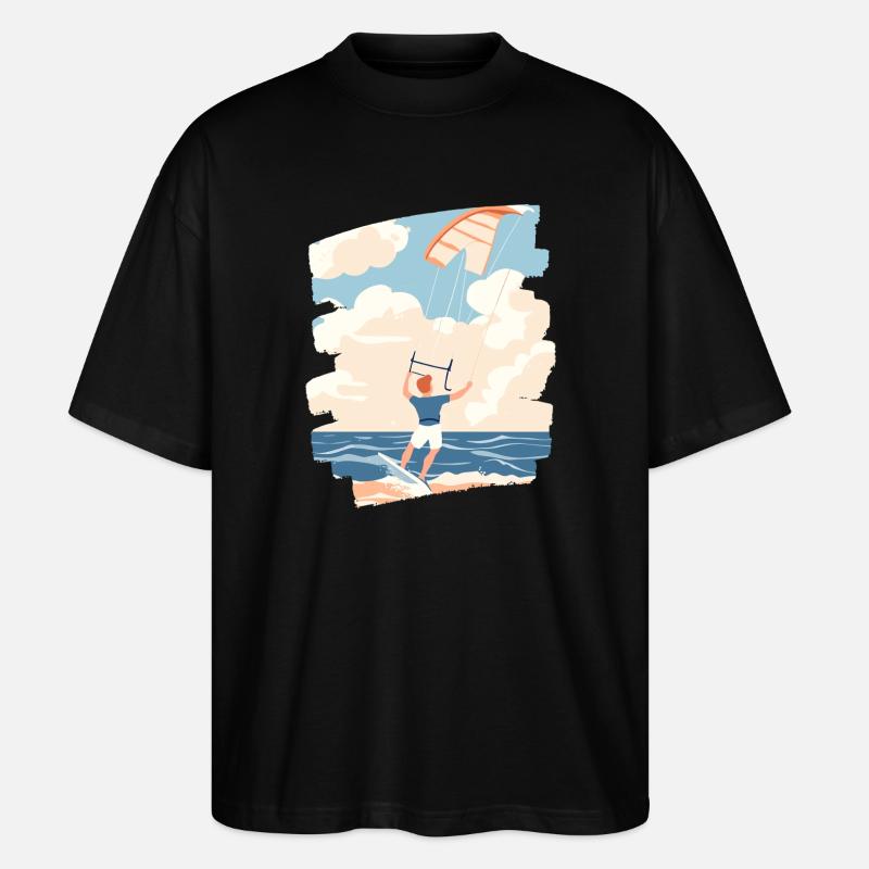 Kitesurfer - Stanley/Stella Oversized Unisex Bio T-Shirt Blaster 2.0 - Schwarz