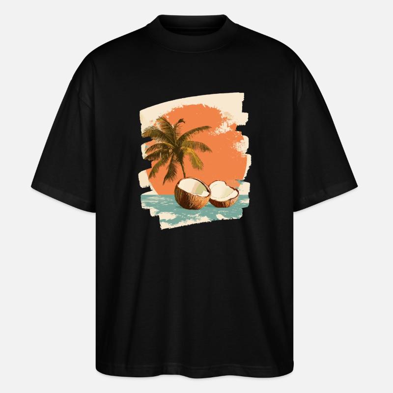Kokosnuss Coconut - Stanley/Stella Oversized Unisex Bio T-Shirt Blaster 2.0 - Schwarz