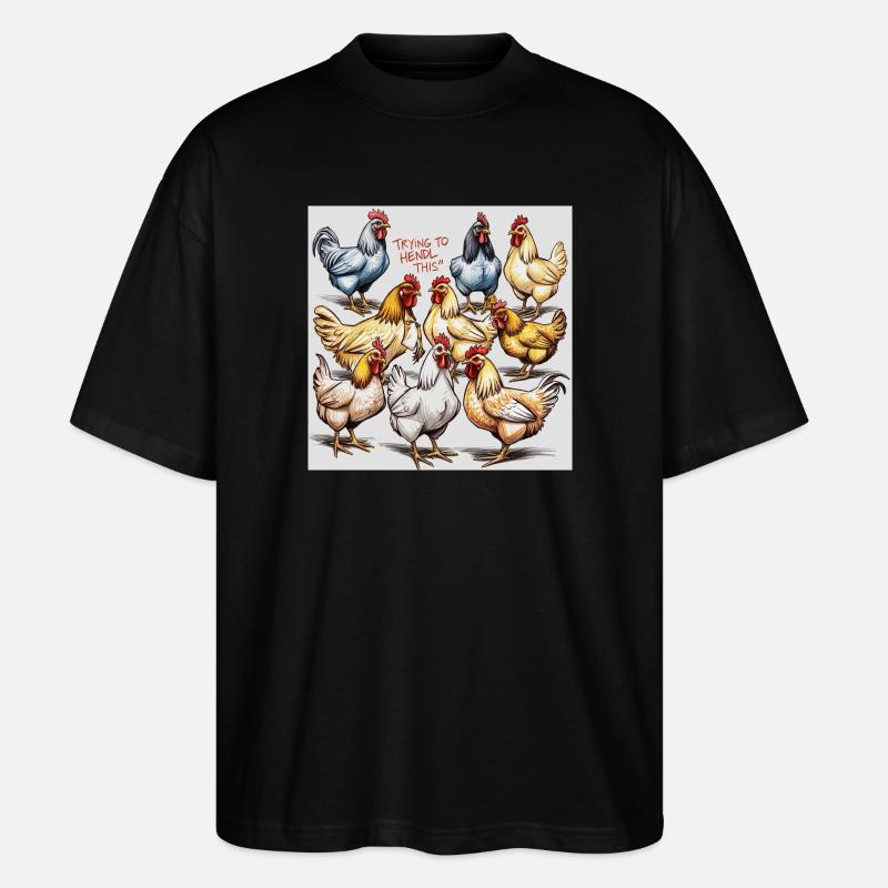 Chicken Ballet: Polyphonic Chicken Troupe - Stanley/Stella Oversized Unisex Organic T-shirt Blaster 2.0 - black
