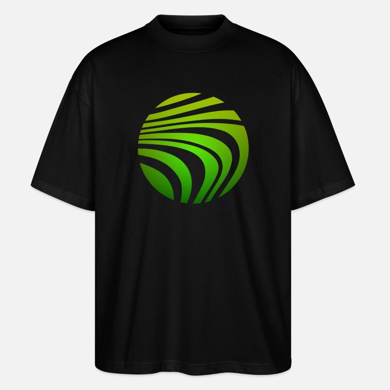 Psychedelic Pattern Green Gradient - Stanley/Stella Oversized Unisex Organic T-shirt Blaster 2.0 - black