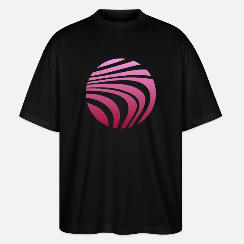 Psychedelic Pattern Pink Gradient - Stanley/Stella Oversized Unisex Organic T-shirt Blaster 2.0 - black