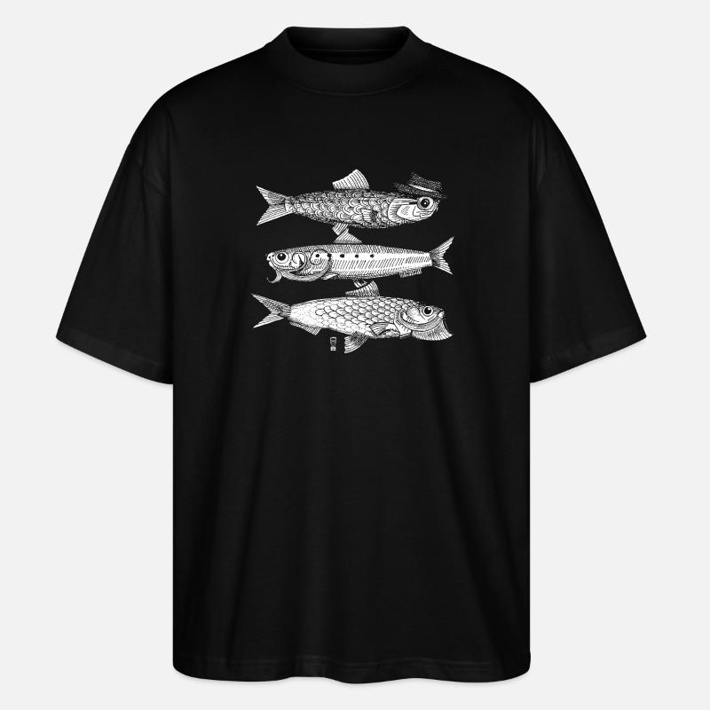 3 Poissons - blanc - T-shirt bio Blaster 2.0 coupe oversize Stanley/Stella Unisexe - noir