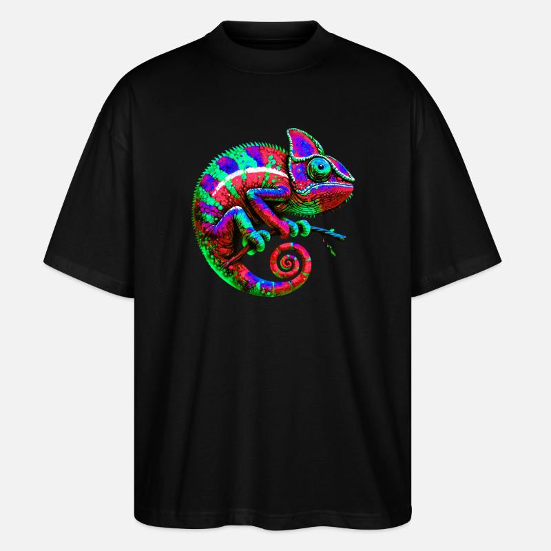 Chamäleon - Stanley/Stella Oversized Unisex Bio T-Shirt Blaster 2.0 - Schwarz