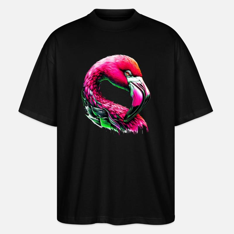 Flamingo - Stanley/Stella Oversized Unisex Bio T-Shirt Blaster 2.0 - Schwarz