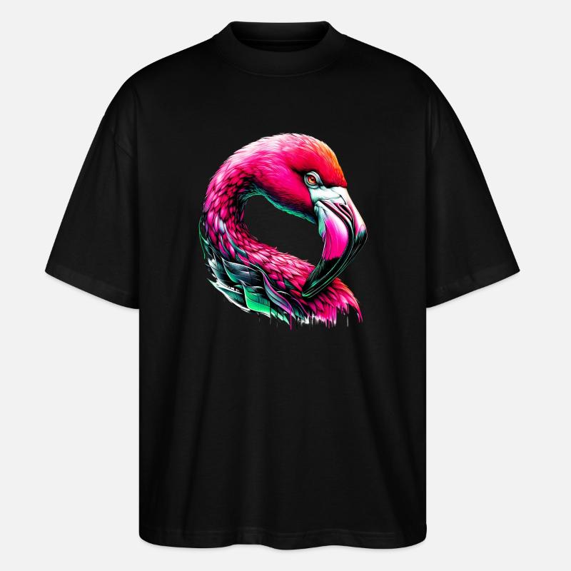 Flamingo - Stanley/Stella Oversized Unisex Bio T-Shirt Blaster 2.0 - Schwarz