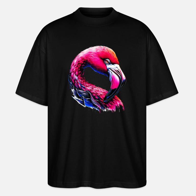 Flamingo - Stanley/Stella Oversized Unisex Bio T-Shirt Blaster 2.0 - Schwarz