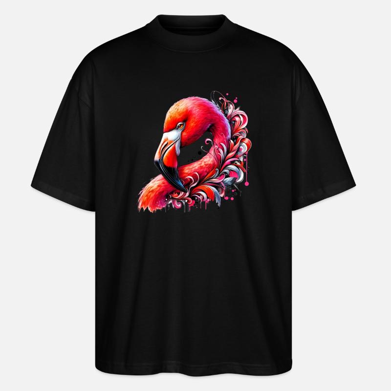 Flamingo - Stanley/Stella Oversized Unisex Bio T-Shirt Blaster 2.0 - Schwarz