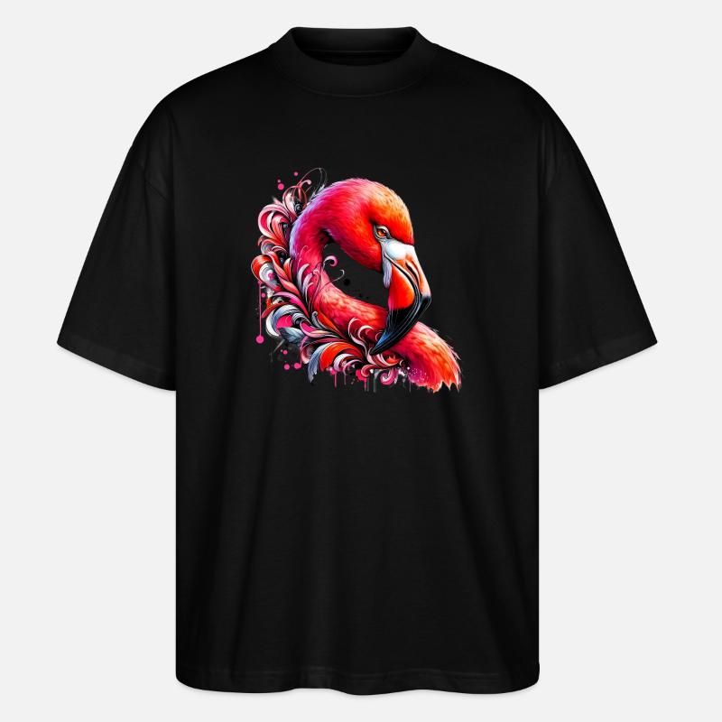 Flamingo - Stanley/Stella Oversized Unisex Bio T-Shirt Blaster 2.0 - Schwarz
