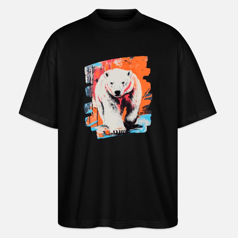 Eisbär Graffiti Sprayer - Stanley/Stella Oversized Unisex Bio T-Shirt Blaster 2.0 - Schwarz