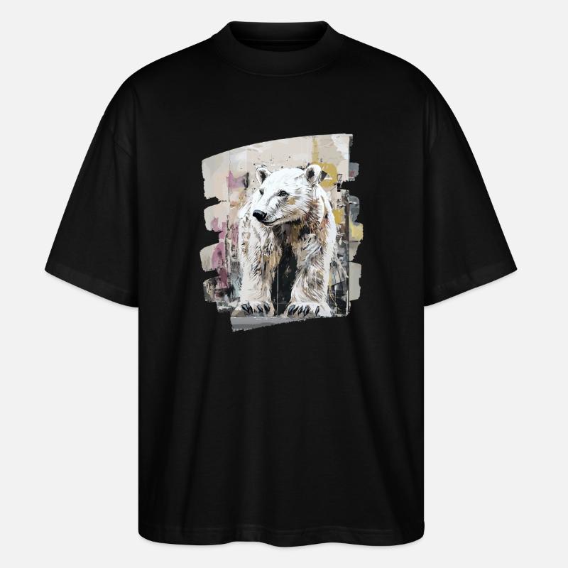 Eisbär Graffiti Sprayer - Stanley/Stella Oversized Unisex Bio T-Shirt Blaster 2.0 - Schwarz