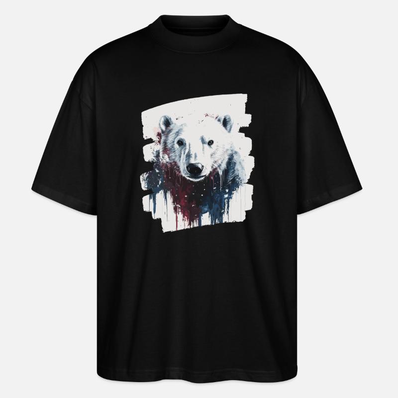Eisbär Graffiti Sprayer - Stanley/Stella Oversized Unisex Bio T-Shirt Blaster 2.0 - Schwarz