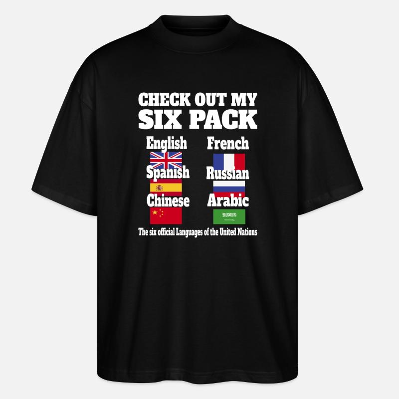 Languages Sixpack - Stanley/Stella Oversized Unisex Organic T-shirt Blaster 2.0 - black