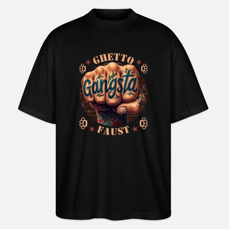 Ghetto Faust - T-shirt bio Blaster 2.0 coupe oversize Stanley/Stella Unisexe - noir