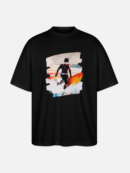 Surfer Surfing Surfboard Surfing - Stanley/Stella Oversized Unisex Organic T-shirt Blaster 2.0 - black