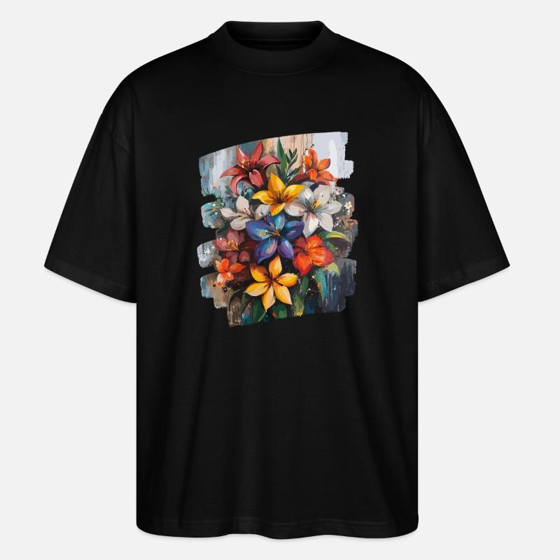 Spring Spring Beginning Flower Flowers - Stanley/Stella Oversized Unisex Organic T-shirt Blaster 2.0 - black