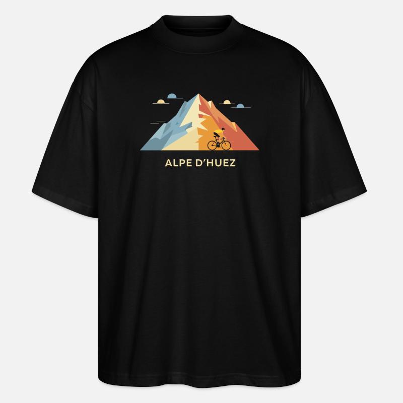 Alpe d'Huez Rétro Vélo - T-shirt bio Blaster 2.0 coupe oversize Stanley/Stella Unisexe - noir