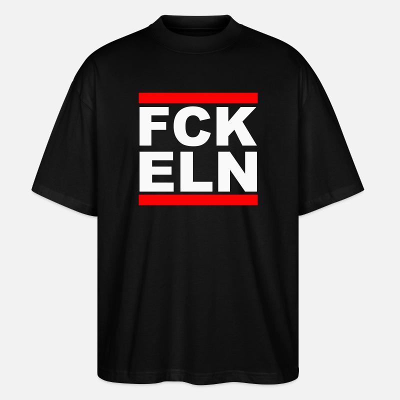 FCK ELN - Stanley/Stella Oversized Unisex Bio T-Shirt Blaster 2.0 - Schwarz