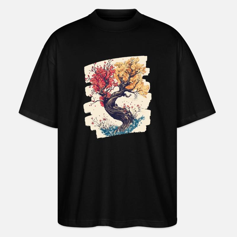 Printemps Printemps Début Fleur Fleurs - T-shirt bio Blaster 2.0 coupe oversize Stanley/Stella Unisexe - noir