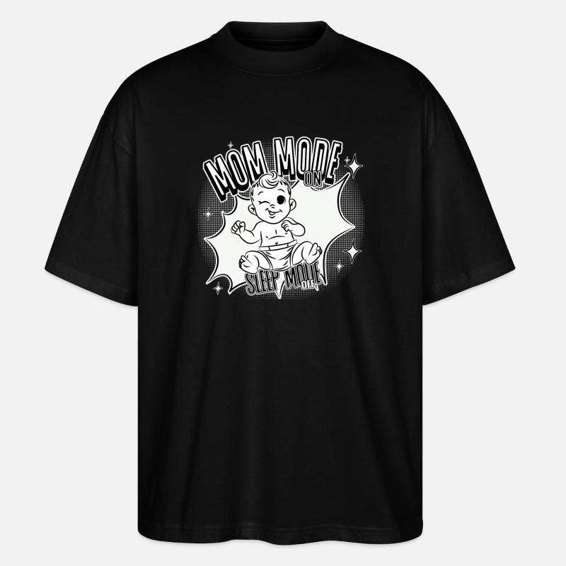 Mode Maman Activé – Mode veille désactivé - T-shirt bio Blaster 2.0 coupe oversize Stanley/Stella Unisexe - noir