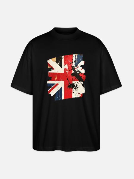 Great Britain Flag England Union Jack - Stanley/Stella Oversized Unisex Organic T-shirt Blaster 2.0 - black