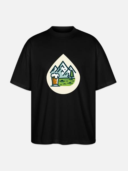 Bergkulisse mit Bierglas - Stanley/Stella Oversized Unisex Bio T-Shirt Blaster 2.0 - Schwarz