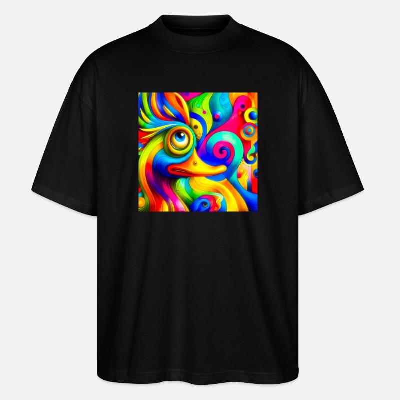 Gemälde von einer ente - Stanley/Stella Oversized Unisex Bio T-Shirt Blaster 2.0 - Schwarz