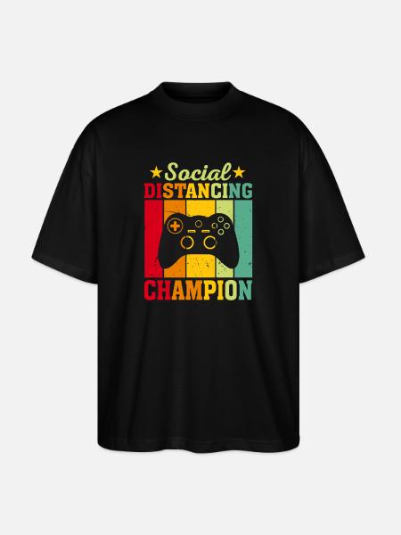 Social Distancing Champion – Retro Gaming - Stanley/Stella Oversized Unisex Bio T-Shirt Blaster 2.0 - Schwarz
