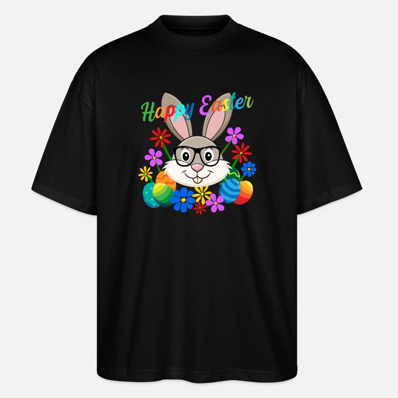 Frohe Ostern Osterhase - Stanley/Stella Oversized Unisex Bio T-Shirt Blaster 2.0 - Schwarz