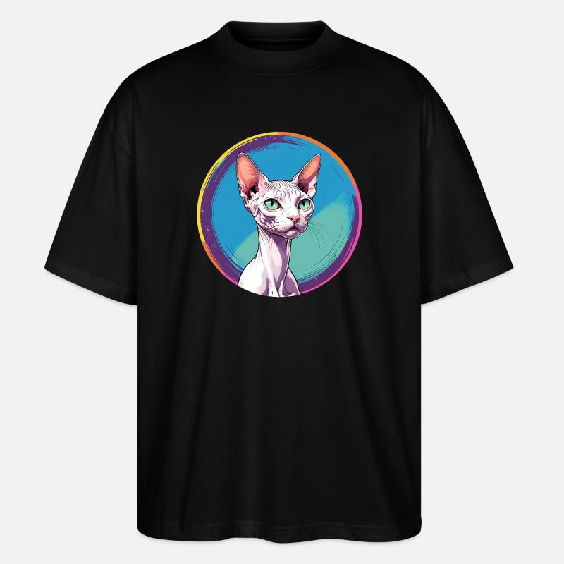 Sphynx Cat - Stanley/Stella Oversized Unisex Bio T-Shirt Blaster 2.0 - Schwarz