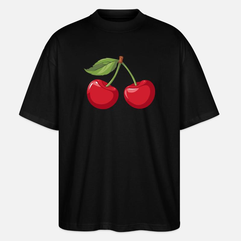 Lebendige Kirsche Illustration - Stanley/Stella Oversized Unisex Bio T-Shirt Blaster 2.0 - Schwarz