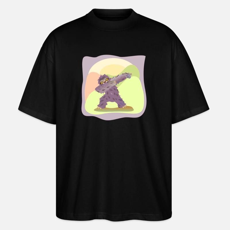 DABBING DANCING DANCING SLOTH - Stanley/Stella Oversized Unisex Organic T-shirt Blaster 2.0 - black