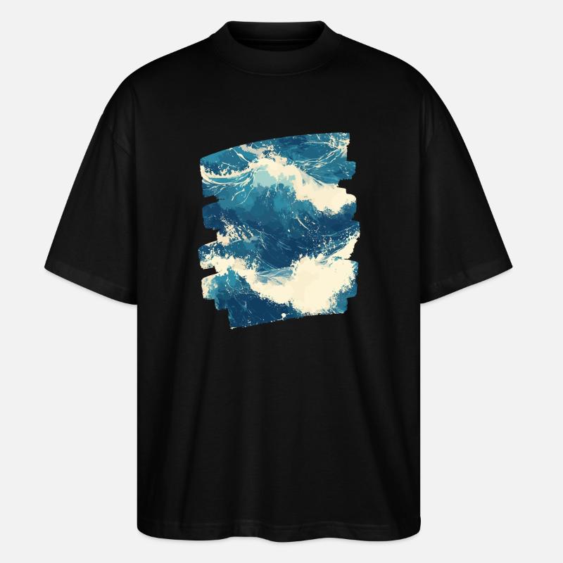 Les vagues et la mer - T-shirt bio Blaster 2.0 coupe oversize Stanley/Stella Unisexe - noir