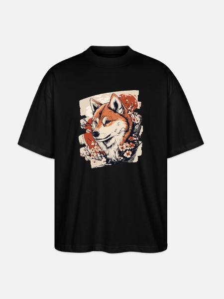 Shiba Inu - T-shirt bio Blaster 2.0 coupe oversize Stanley/Stella Unisexe - noir