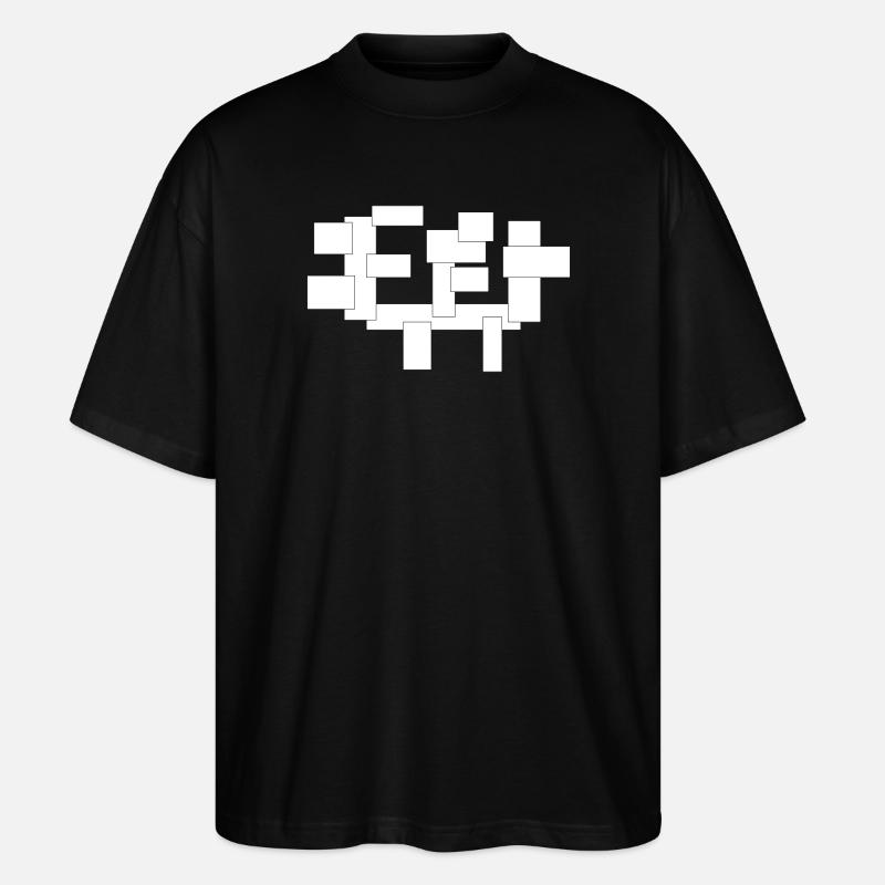 rectangles simplement des carrés en composition - T-shirt bio Blaster 2.0 coupe oversize Stanley/Stella Unisexe - noir