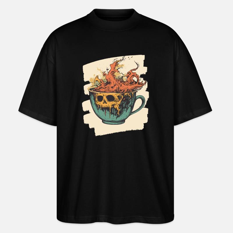 Kaffee Coffee Kaffeeliebhaber - Stanley/Stella Oversized Unisex Bio T-Shirt Blaster 2.0 - Schwarz