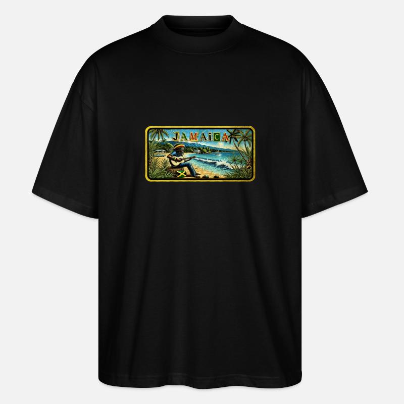 Jamaica Reggae Vibes - Stanley/Stella Oversized Unisex Bio T-Shirt Blaster 2.0 - Schwarz