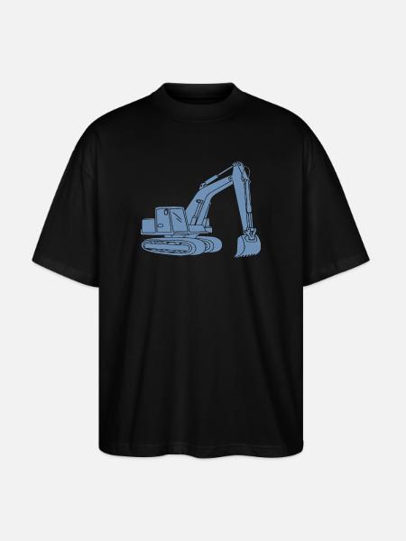 Bagger Silhouette Baugeräteführer Tiefbau - Stanley/Stella Oversized Unisex Bio T-Shirt Blaster 2.0 - Schwarz
