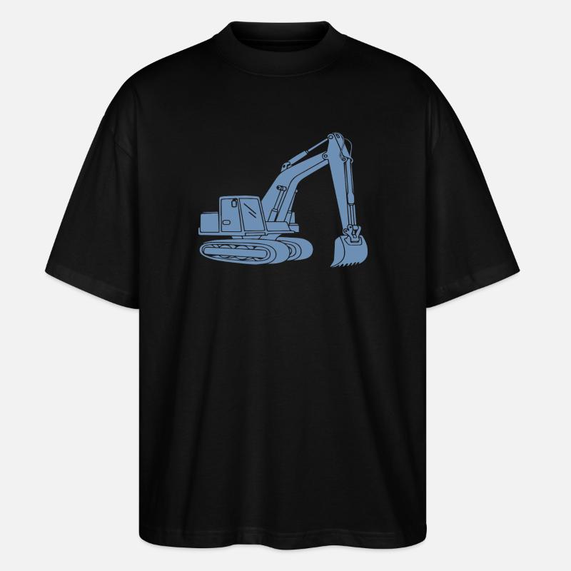 Bagger Silhouette Baugeräteführer Tiefbau - Stanley/Stella Oversized Unisex Bio T-Shirt Blaster 2.0 - Schwarz