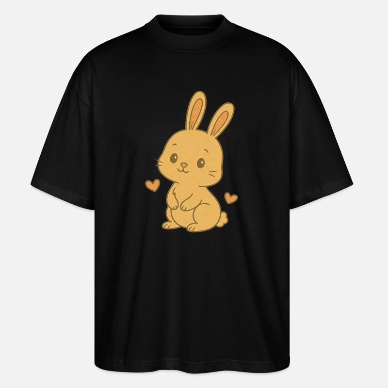 Bunny Bunny Spring Summer Easter Garden - Stanley/Stella Oversized Unisex Organic T-shirt Blaster 2.0 - black