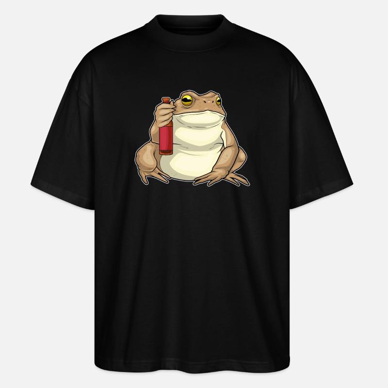 Bouteille de bière Frog - T-shirt bio Blaster 2.0 coupe oversize Stanley/Stella Unisexe - noir