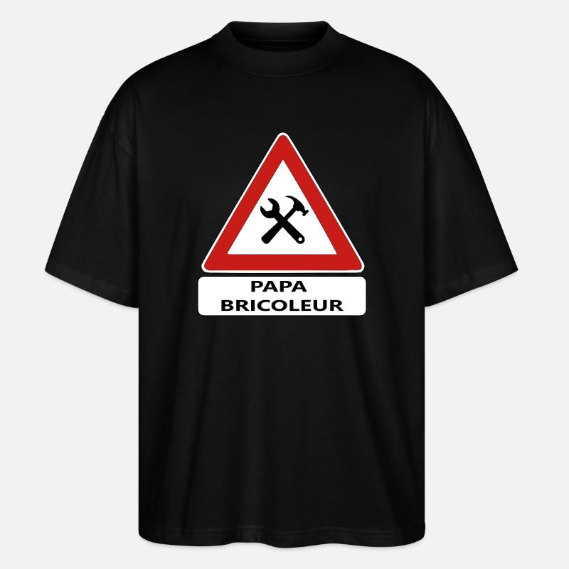 Handwerker Papa - Stanley/Stella Oversized Unisex Bio T-Shirt Blaster 2.0 - Schwarz