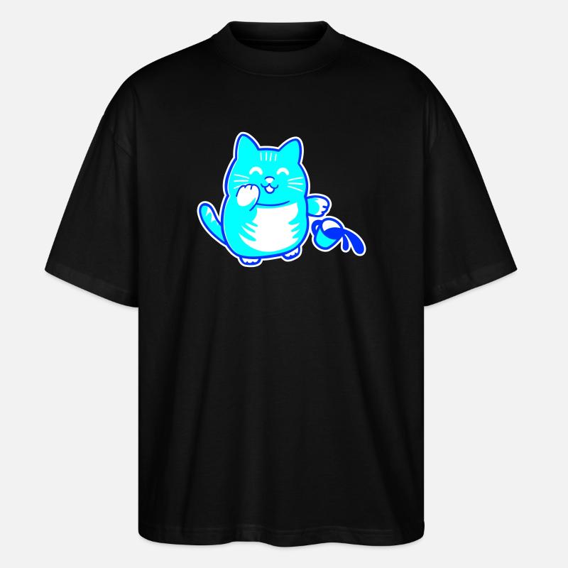 Witzbold-Katze - Stanley/Stella Oversized Unisex Bio T-Shirt Blaster 2.0 - Schwarz