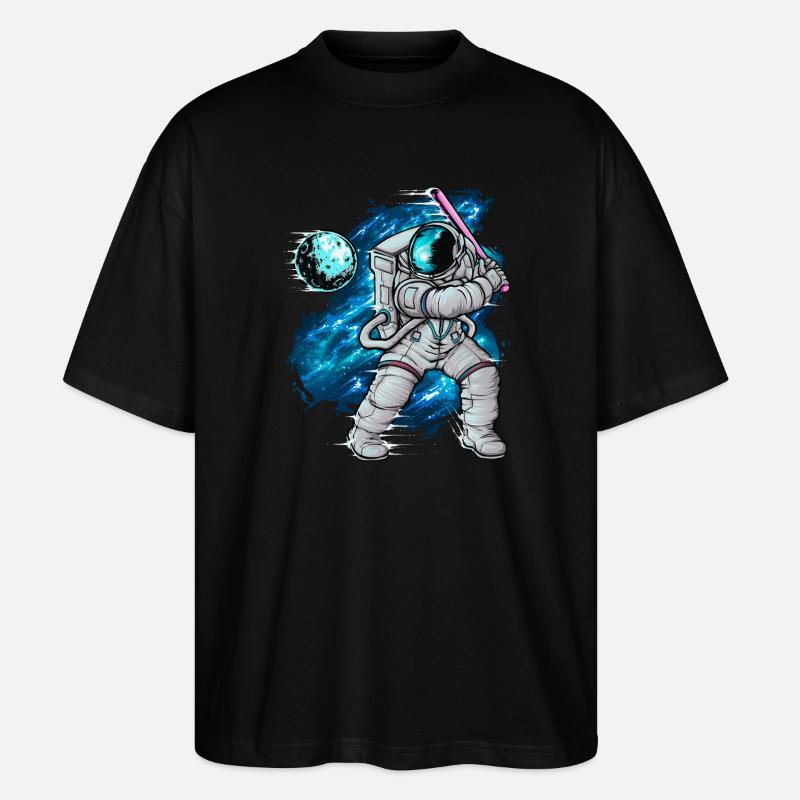 Baseball Astronaut - Stanley/Stella Oversized Unisex Bio T-Shirt Blaster 2.0 - Schwarz