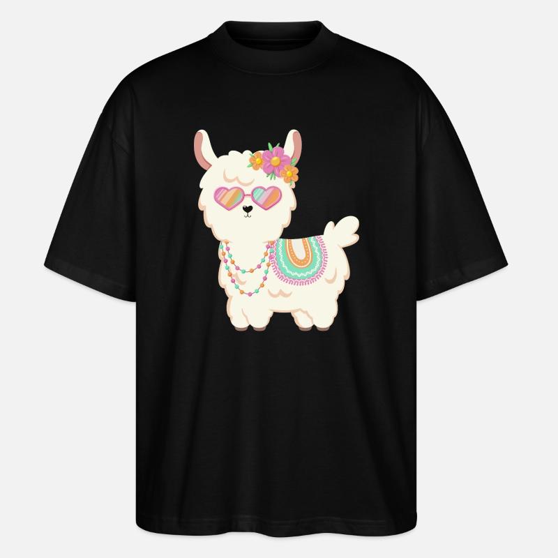 Lama doux d’été - T-shirt bio Blaster 2.0 coupe oversize Stanley/Stella Unisexe - noir