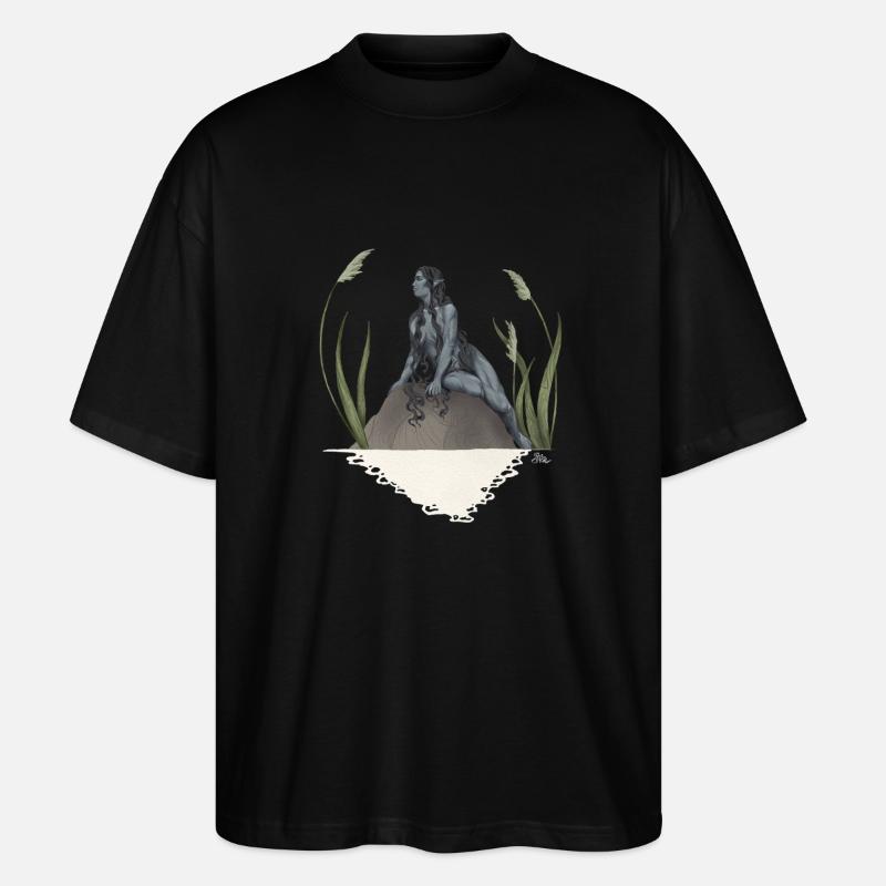 Nymphe in einem Teich - Stanley/Stella Oversized Unisex Bio T-Shirt Blaster 2.0 - Schwarz