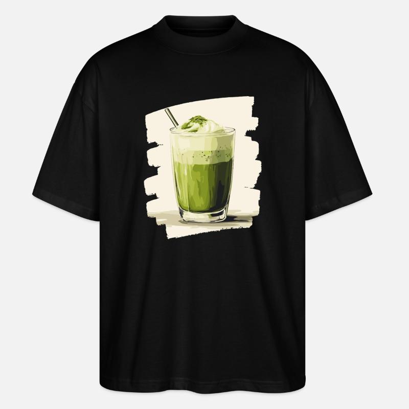Matcha Latte Lover Thé vert - T-shirt bio Blaster 2.0 coupe oversize Stanley/Stella Unisexe - noir