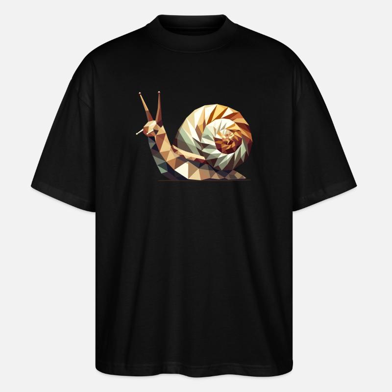 Geometric Snail – Stylized Low-Poly Art - Stanley/Stella Oversized Unisex Organic T-shirt Blaster 2.0 - black
